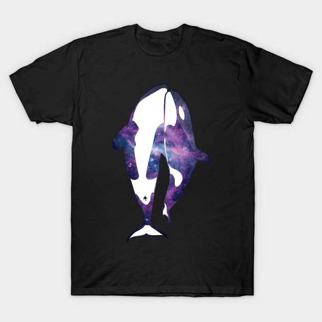 Orca Twins in Space T-Shirt by ThinkingSimple